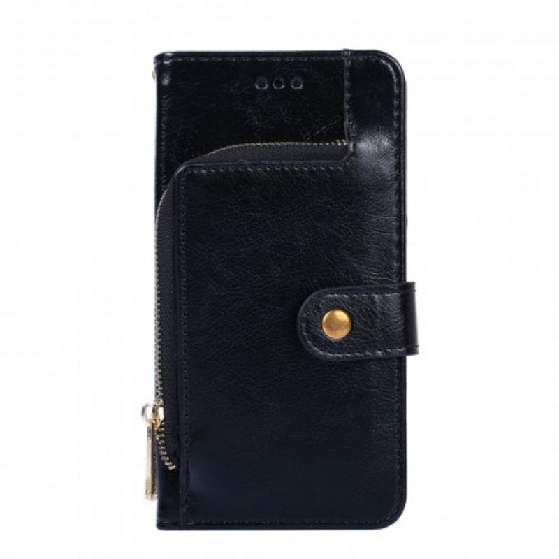 Capa Flip Para Samsung Galaxy A42 5G Bolsa Com Zíper