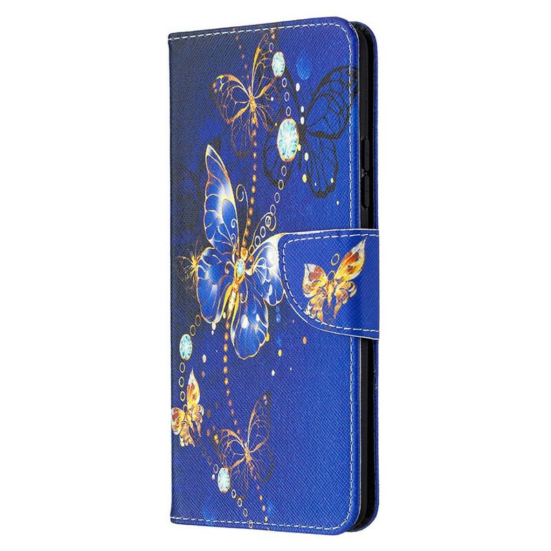 Capa Flip Para Samsung Galaxy A42 5G Borboletas Reis