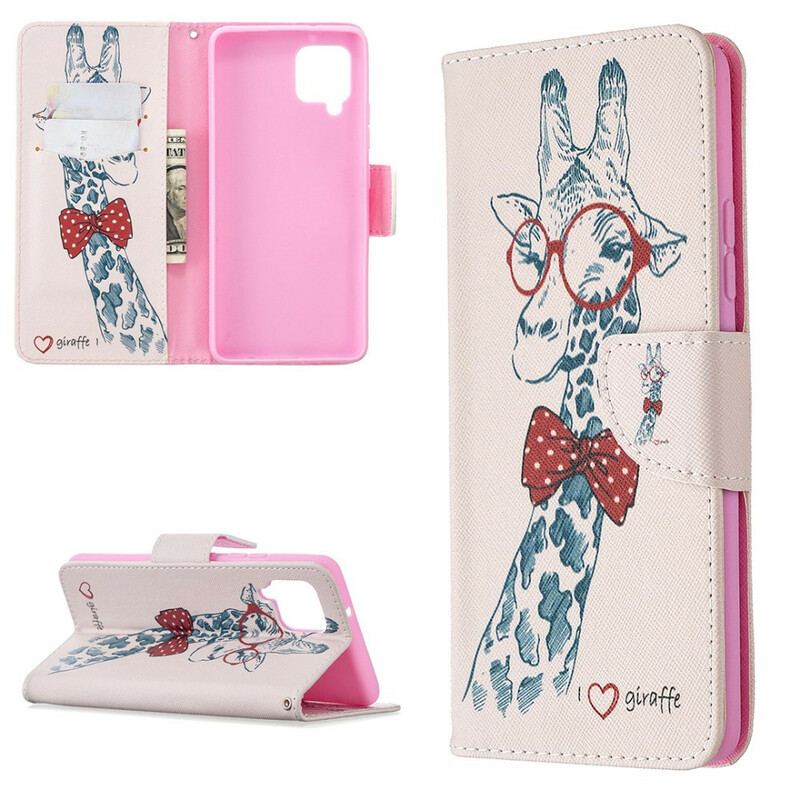 Capa Flip Para Samsung Galaxy A42 5G Girafa Inteligente