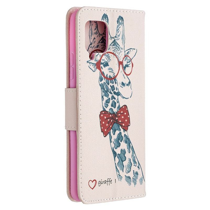 Capa Flip Para Samsung Galaxy A42 5G Girafa Inteligente