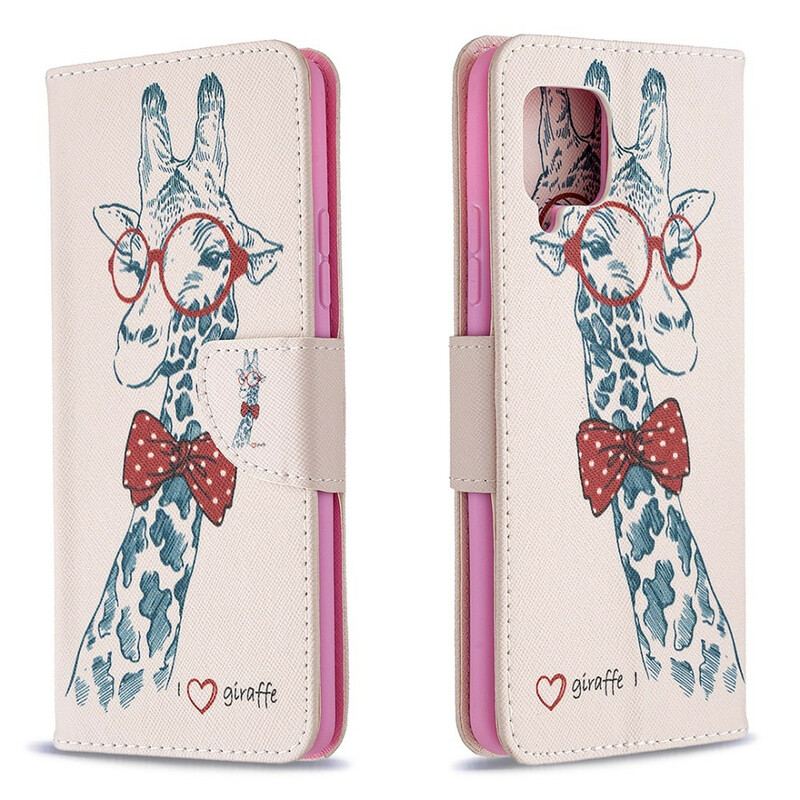 Capa Flip Para Samsung Galaxy A42 5G Girafa Inteligente