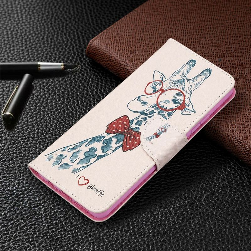 Capa Flip Para Samsung Galaxy A42 5G Girafa Inteligente