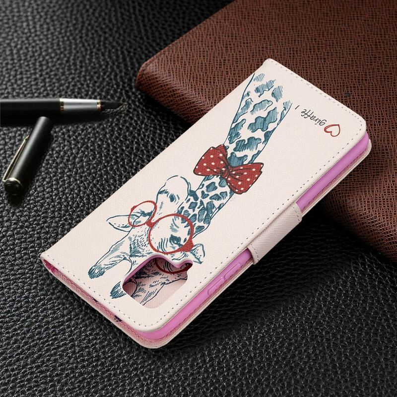 Capa Flip Para Samsung Galaxy A42 5G Girafa Inteligente