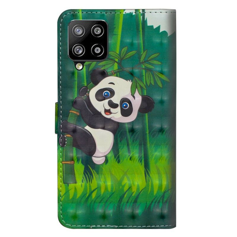 Capa Flip Para Samsung Galaxy A42 5G Panda E Bambu