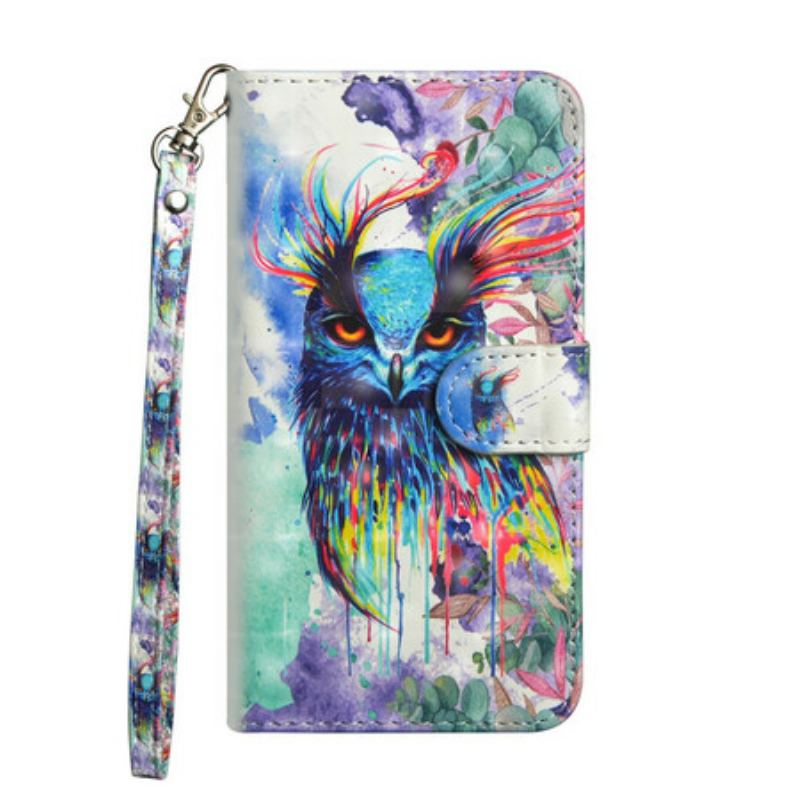 Capa Flip Para Samsung Galaxy A42 5G Pássaro Aquarela