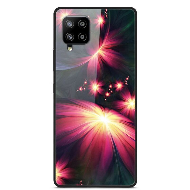 Capa Para Samsung Galaxy A42 5G Fancy Flowers Em Vidro Temperado