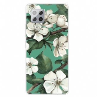 Capa Para Samsung Galaxy A42 5G Flores Brancas Pintadas