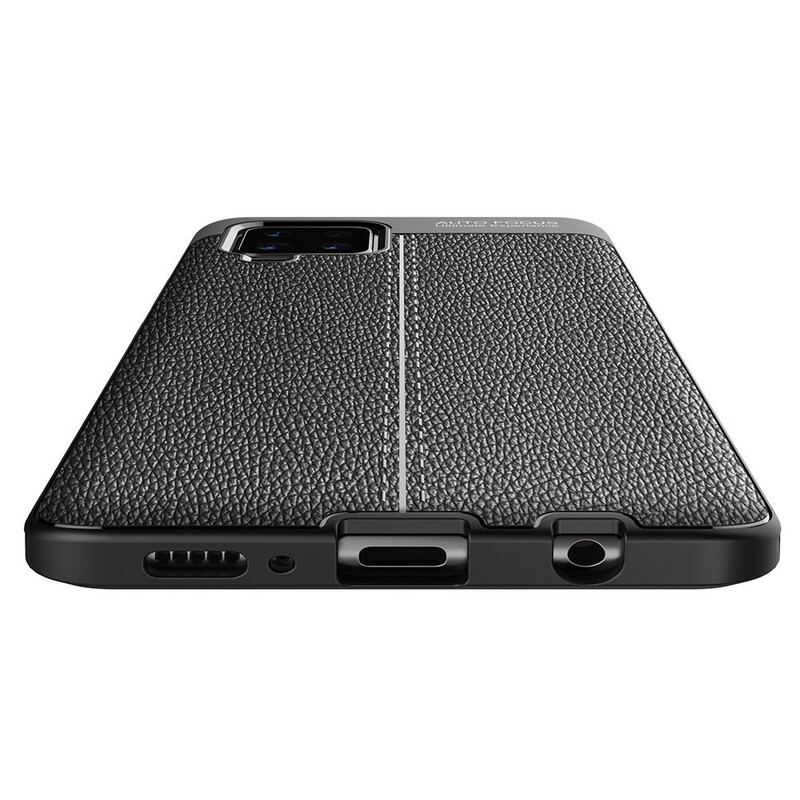 Capa Para Samsung Galaxy A42 5G Linha Dupla Efeito Couro Litchi