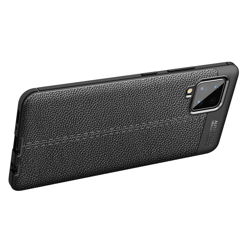 Capa Para Samsung Galaxy A42 5G Linha Dupla Efeito Couro Litchi