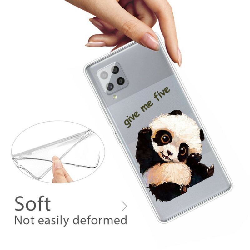 Capa Para Samsung Galaxy A42 5G Panda Sem Costura Dá-me Cinco