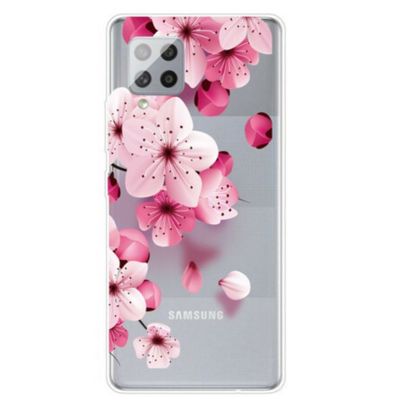 Capa Para Samsung Galaxy A42 5G Pequenas Flores Cor De Rosa