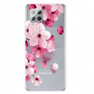 Capa Para Samsung Galaxy A42 5G Pequenas Flores Cor De Rosa