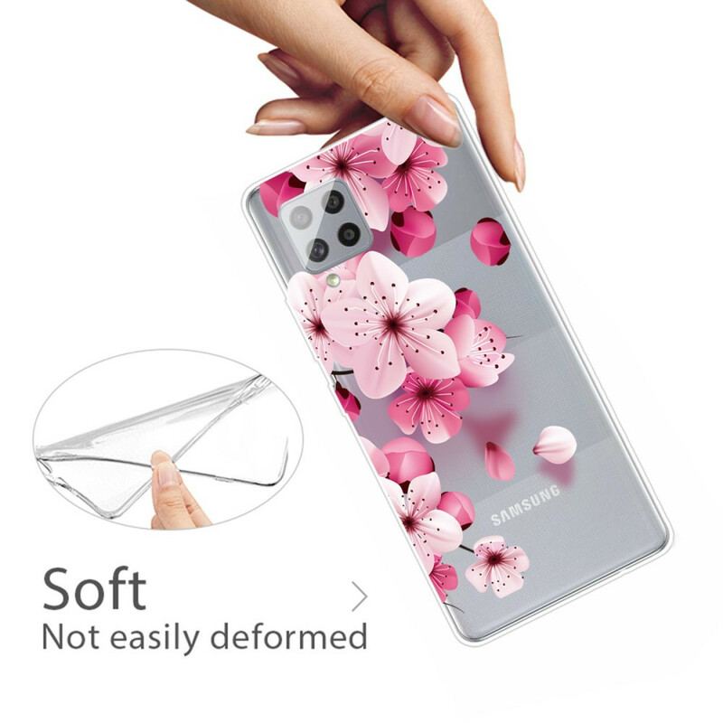 Capa Para Samsung Galaxy A42 5G Pequenas Flores Cor De Rosa