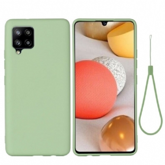 Capa Para Samsung Galaxy A42 5G Silicone Líquido Com Cordão