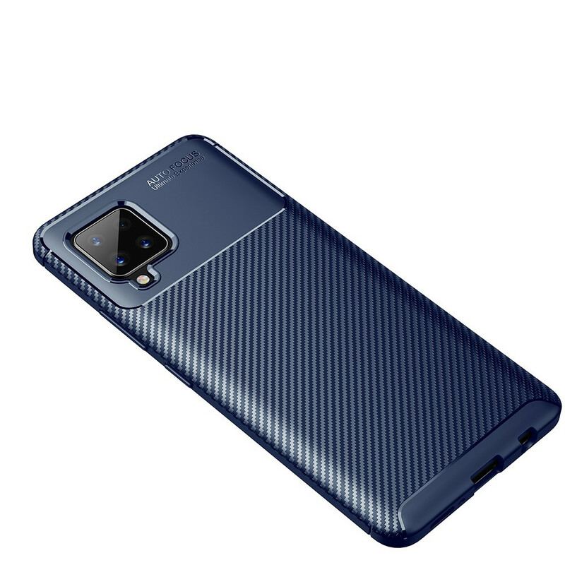 Capa Para Samsung Galaxy A42 5G Textura Flexível De Fibra De Carbono