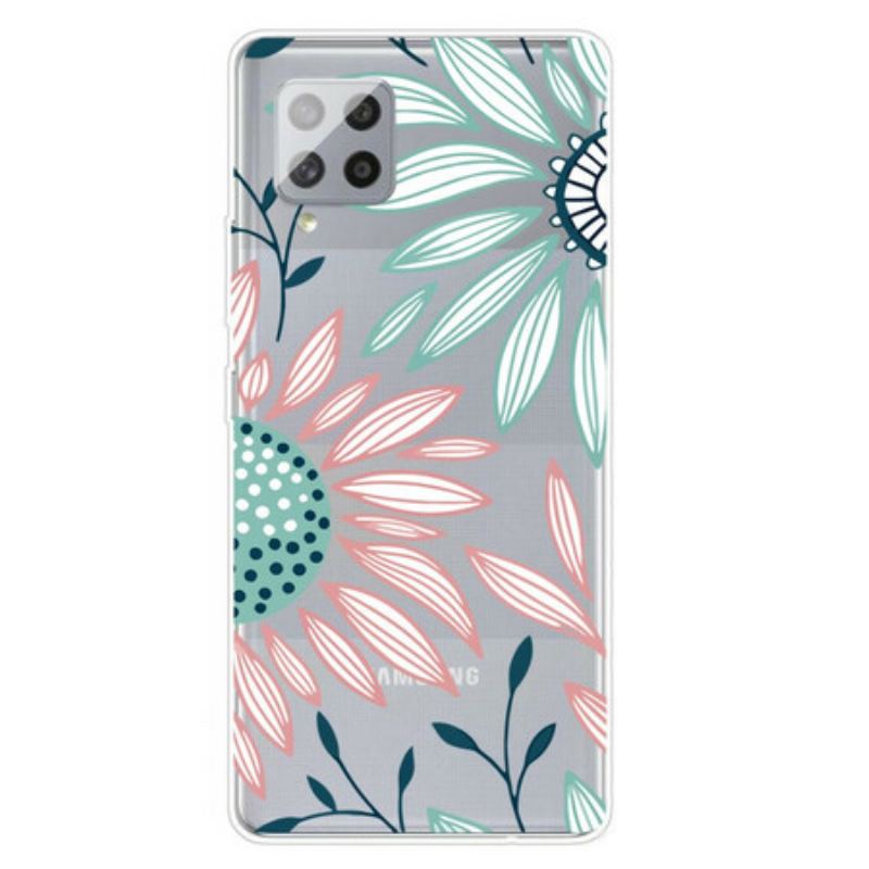 Capa Para Samsung Galaxy A42 5G Uma Flor Transparente