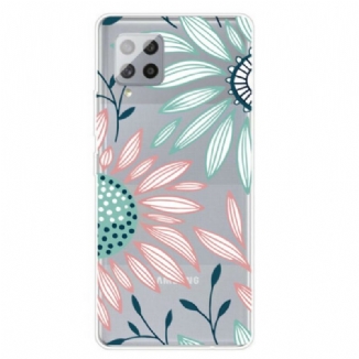 Capa Para Samsung Galaxy A42 5G Uma Flor Transparente