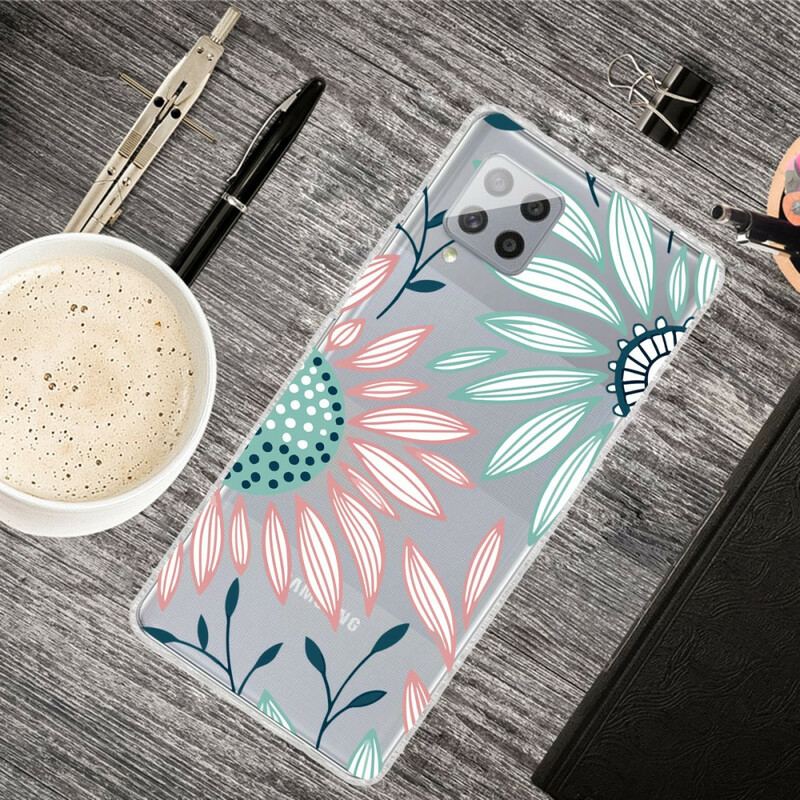 Capa Para Samsung Galaxy A42 5G Uma Flor Transparente