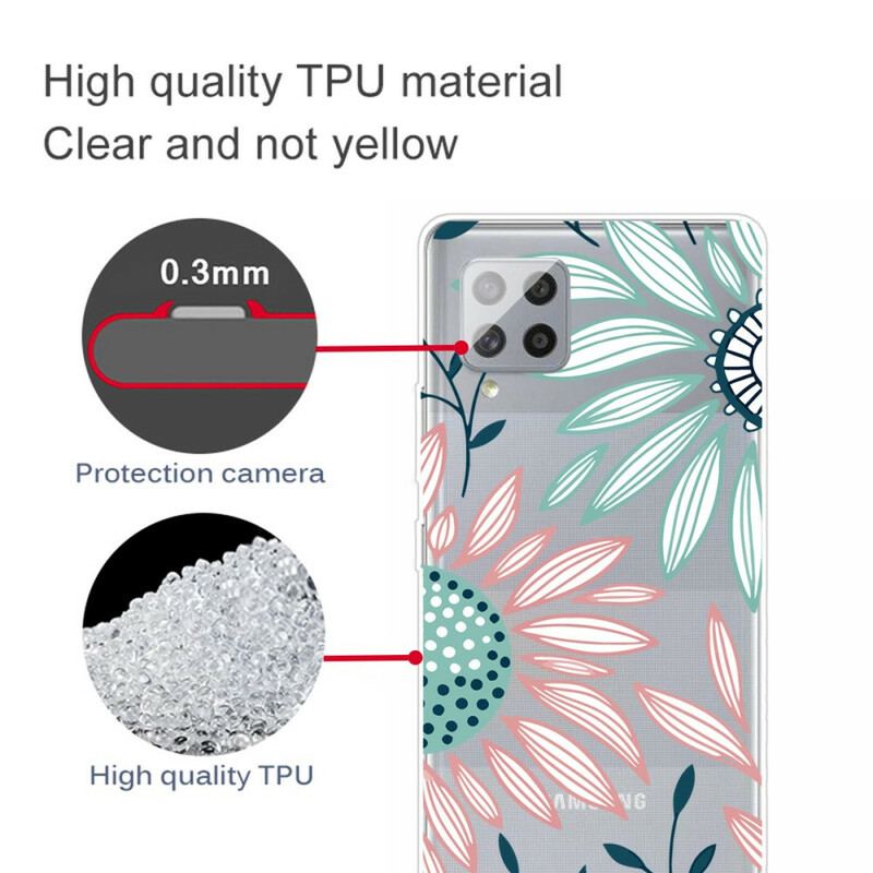 Capa Para Samsung Galaxy A42 5G Uma Flor Transparente