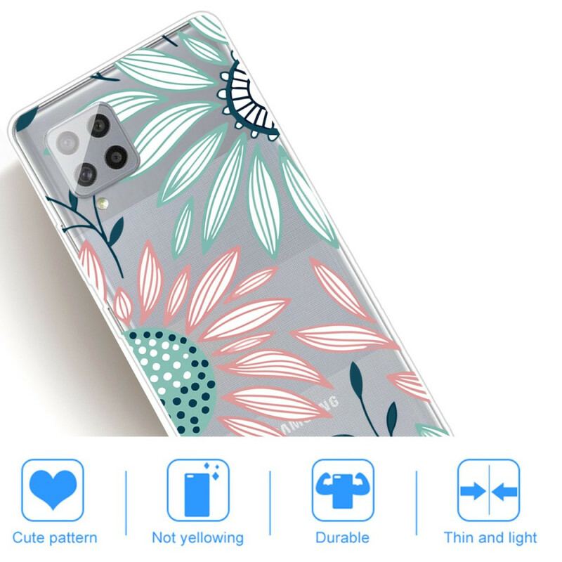 Capa Para Samsung Galaxy A42 5G Uma Flor Transparente