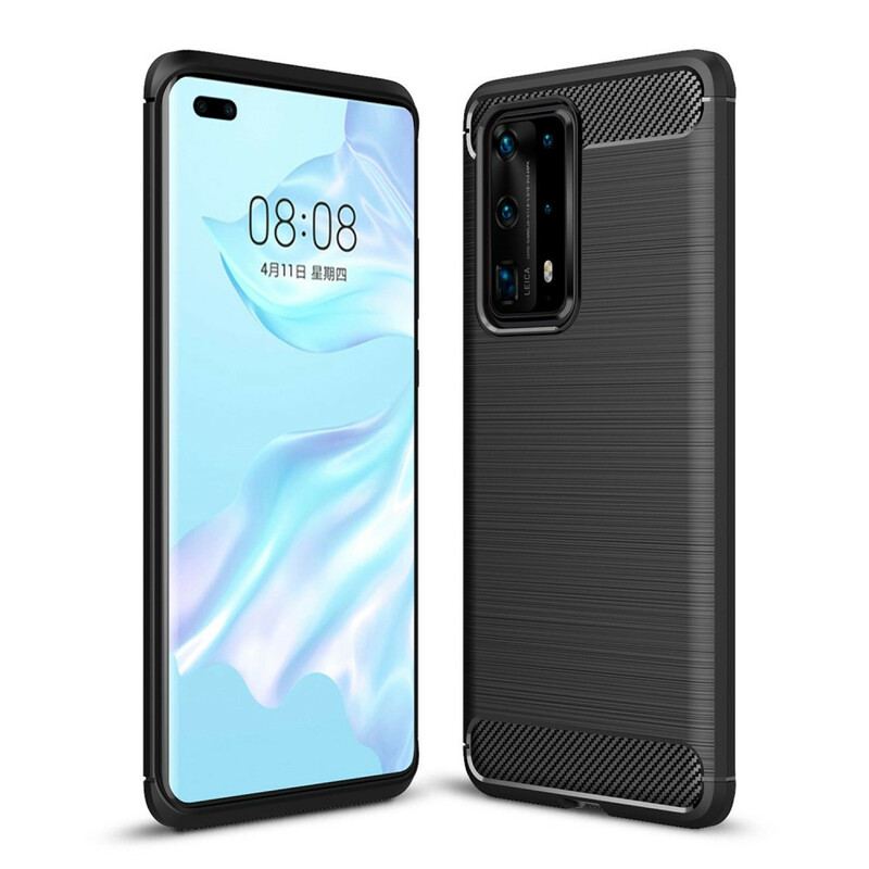 Capa De Celular Para Huawei P40 Pro Plus Fibra De Carbono Escovada