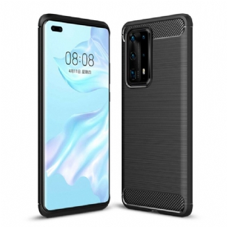 Capa De Celular Para Huawei P40 Pro Plus Fibra De Carbono Escovada