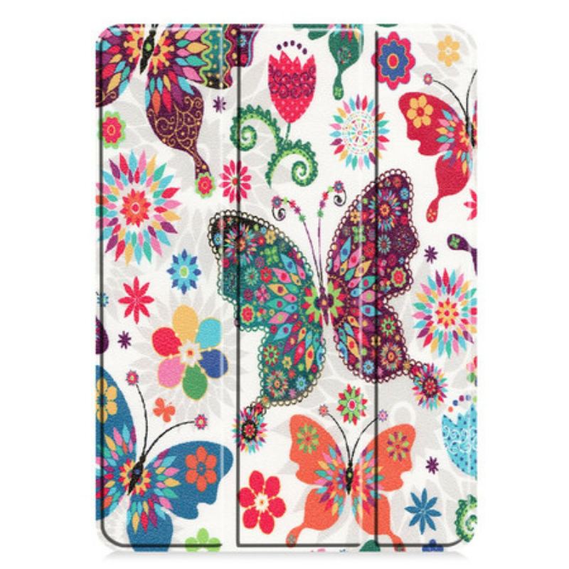 Capa De Celular Para iPad Pro 11" (2020) Borboletas E Flores Retrô