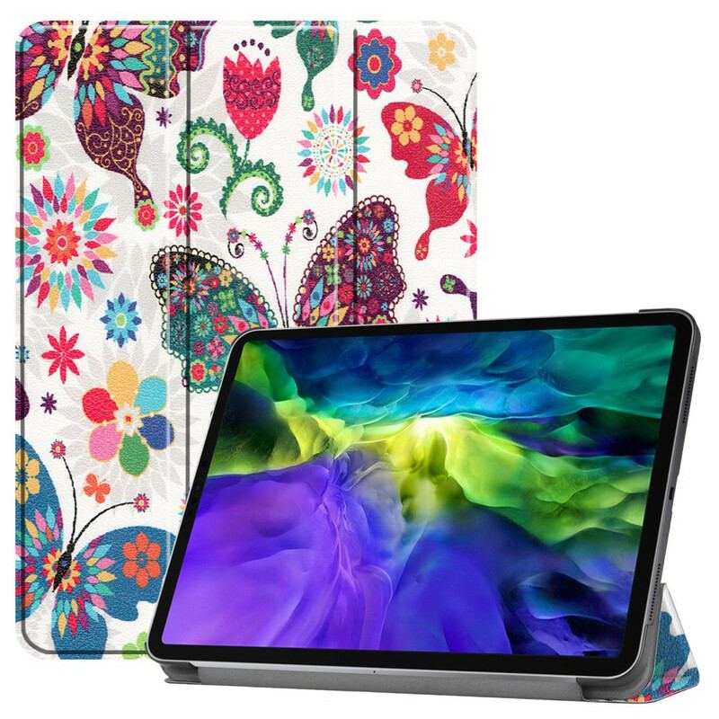 Capa De Celular Para iPad Pro 11" (2020) Borboletas E Flores Retrô