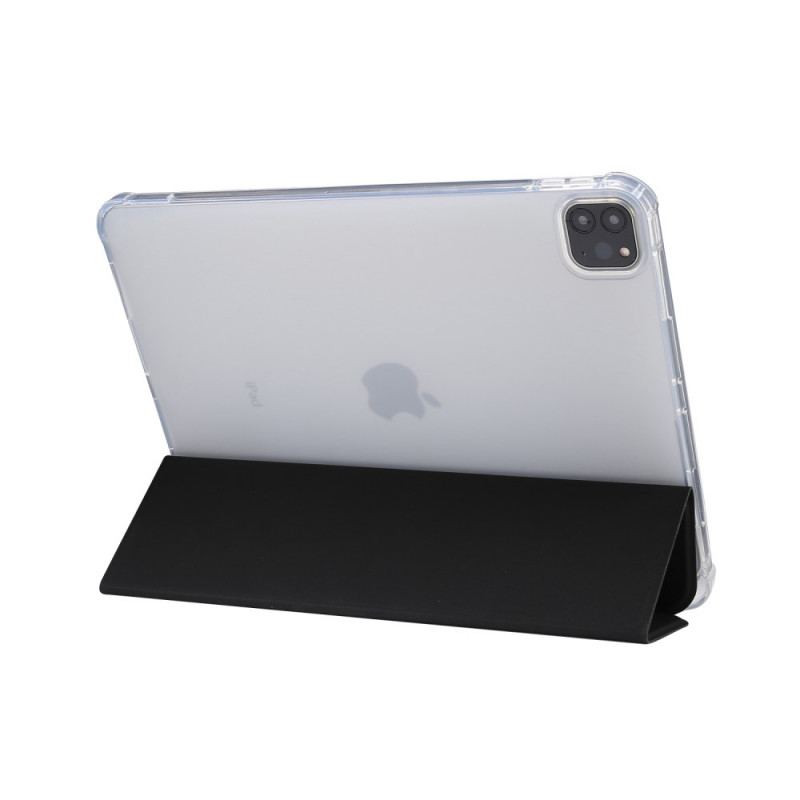 Capa De Celular Para iPad Pro 11" (2020) Couro Falso E Costas Transparentes