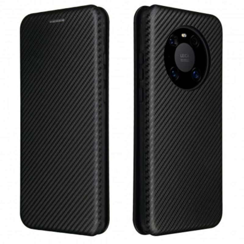 Capa De Celular Para Huawei Mate 40 Pro Flip Fibra De Carbono