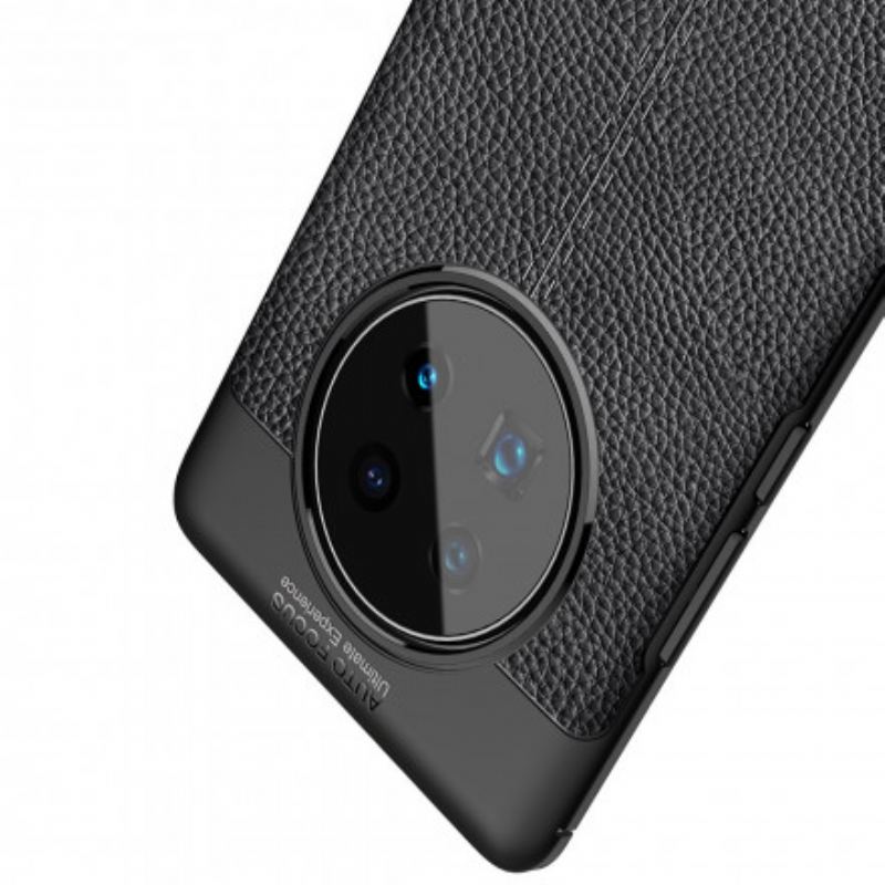 Capa De Celular Para Huawei Mate 40 Pro Linha Dupla Efeito Couro Litchi