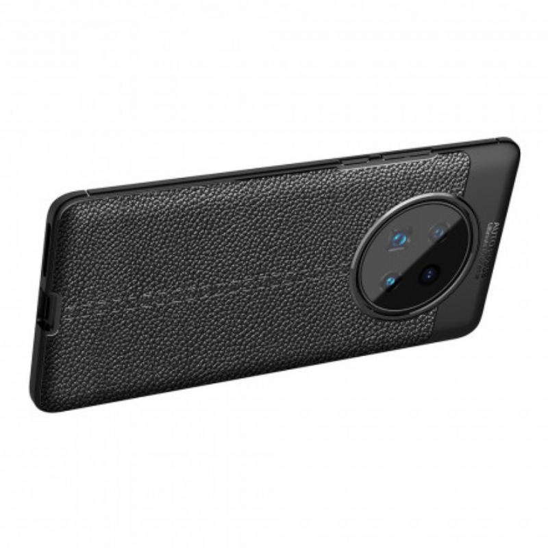 Capa De Celular Para Huawei Mate 40 Pro Linha Dupla Efeito Couro Litchi