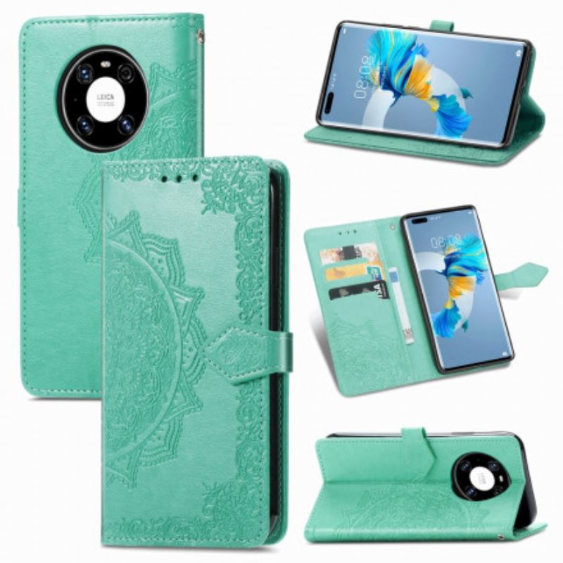 Capa Flip Para Huawei Mate 40 Pro Mandala Idade Média