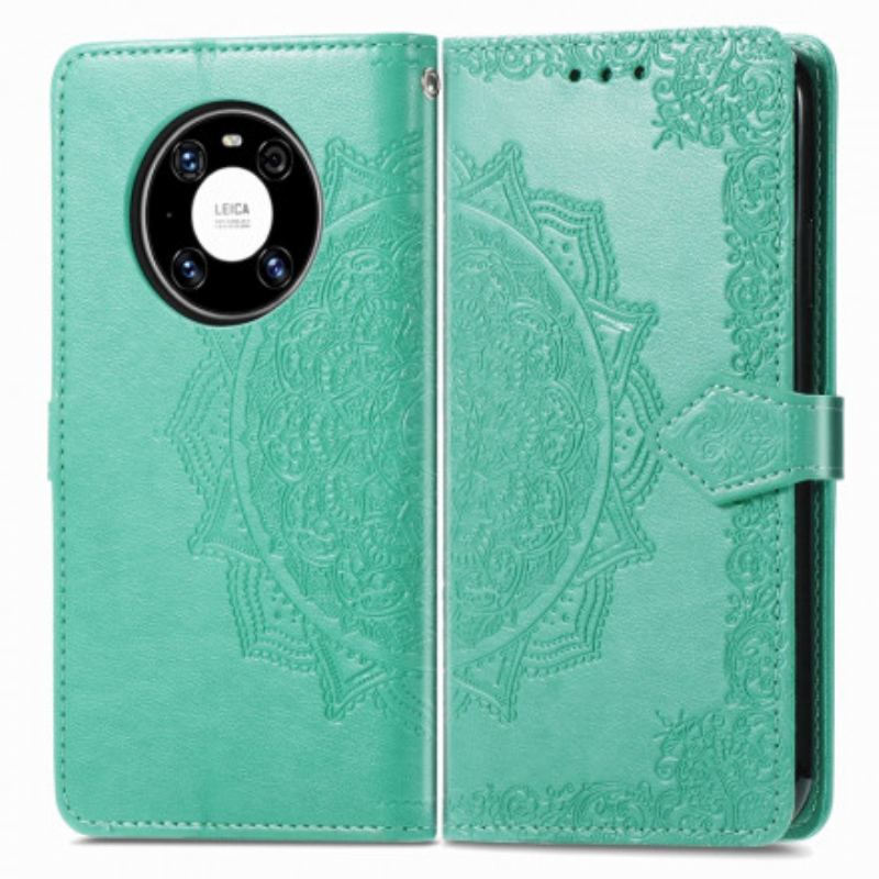 Capa Flip Para Huawei Mate 40 Pro Mandala Idade Média