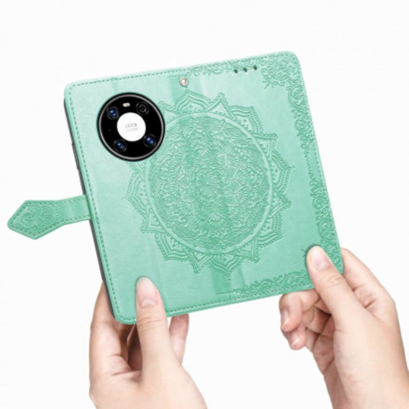 Capa Flip Para Huawei Mate 40 Pro Mandala Idade Média