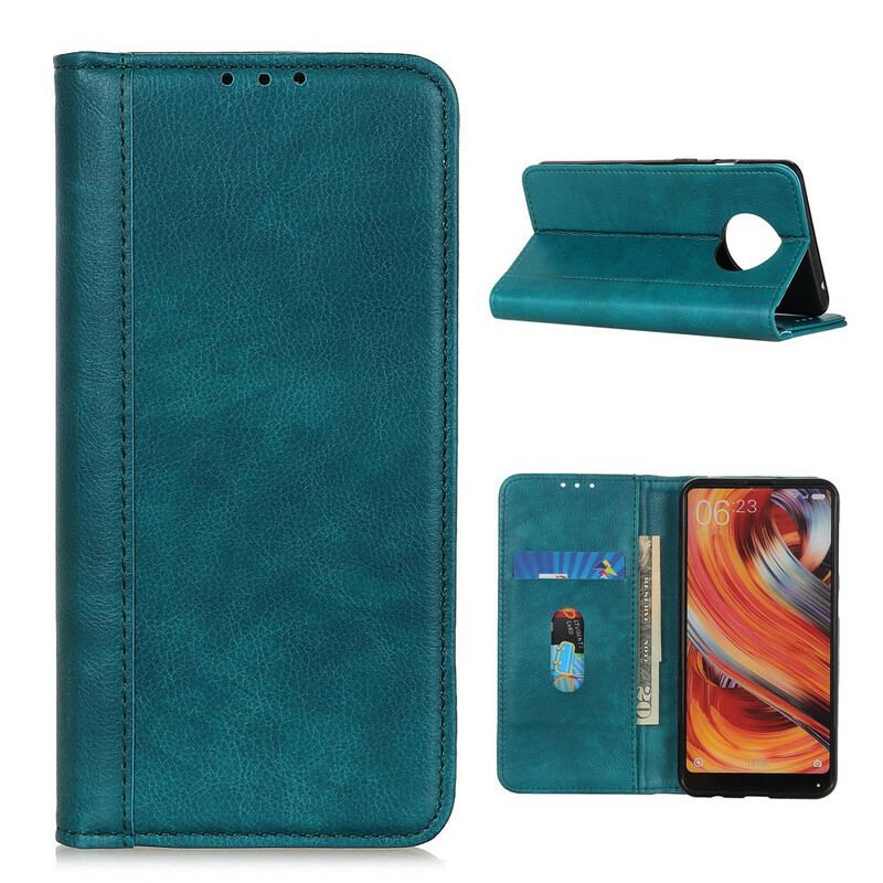 Capa Folio Para Huawei Mate 40 Pro Couro De Lichia Rachado Premium