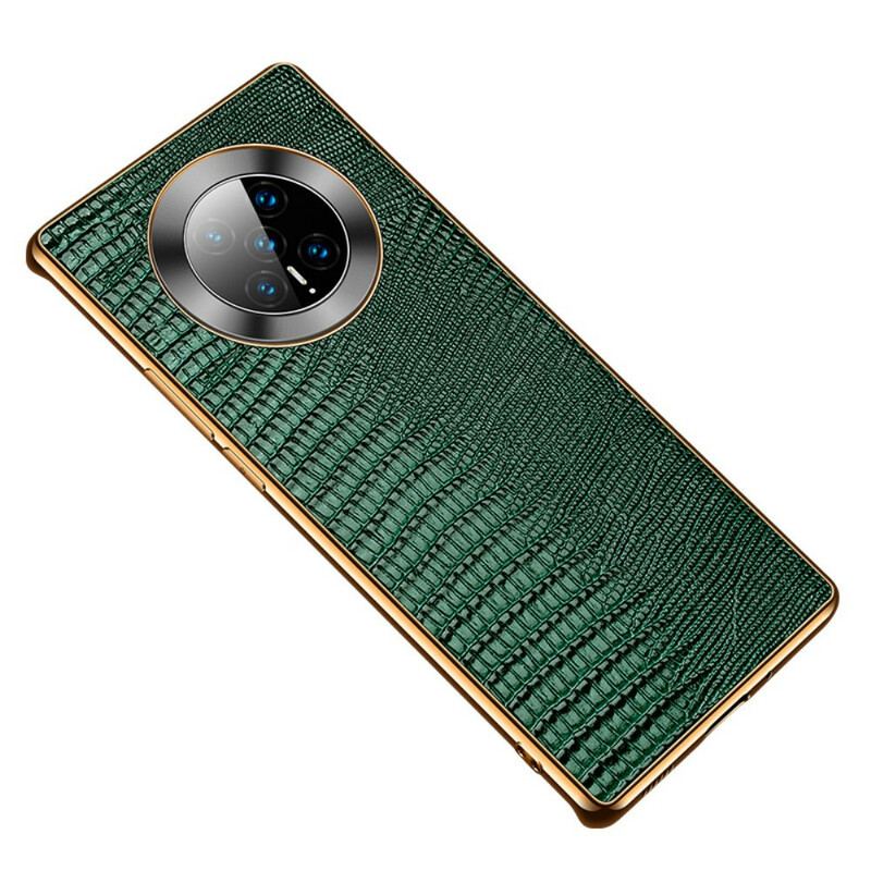 Capa Para Huawei Mate 40 Pro Couro Genuíno Com Textura De Lagarto