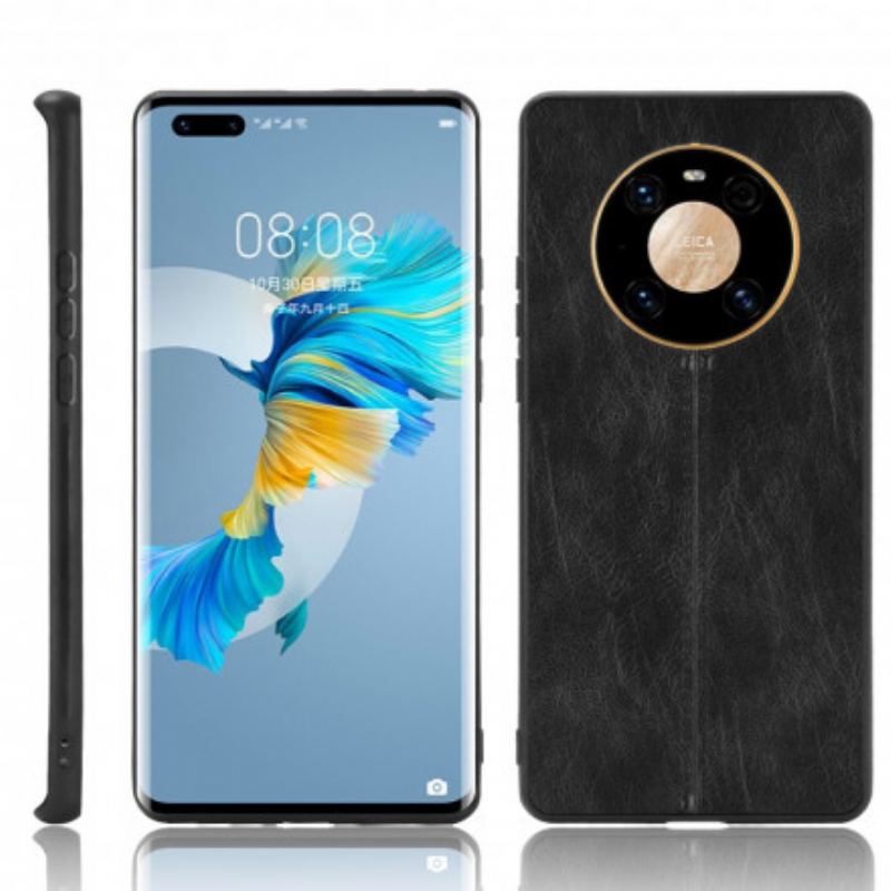 Capa Para Huawei Mate 40 Pro Efeito Couro Couture