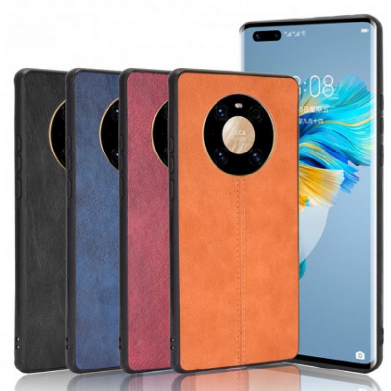 Capa Para Huawei Mate 40 Pro Efeito Couro Couture