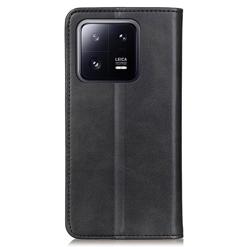 Capa De Celular Para Xiaomi 13 Pro Flip Couro Rachado