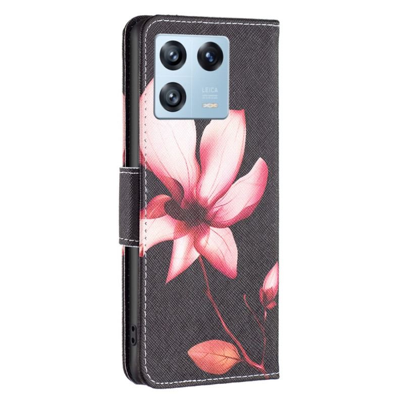 Capa De Couro Para Xiaomi 13 Pro Flor Rosa