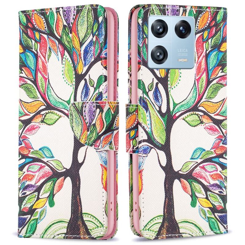 Capa Flip Para Xiaomi 13 Pro Aquarela Árvore