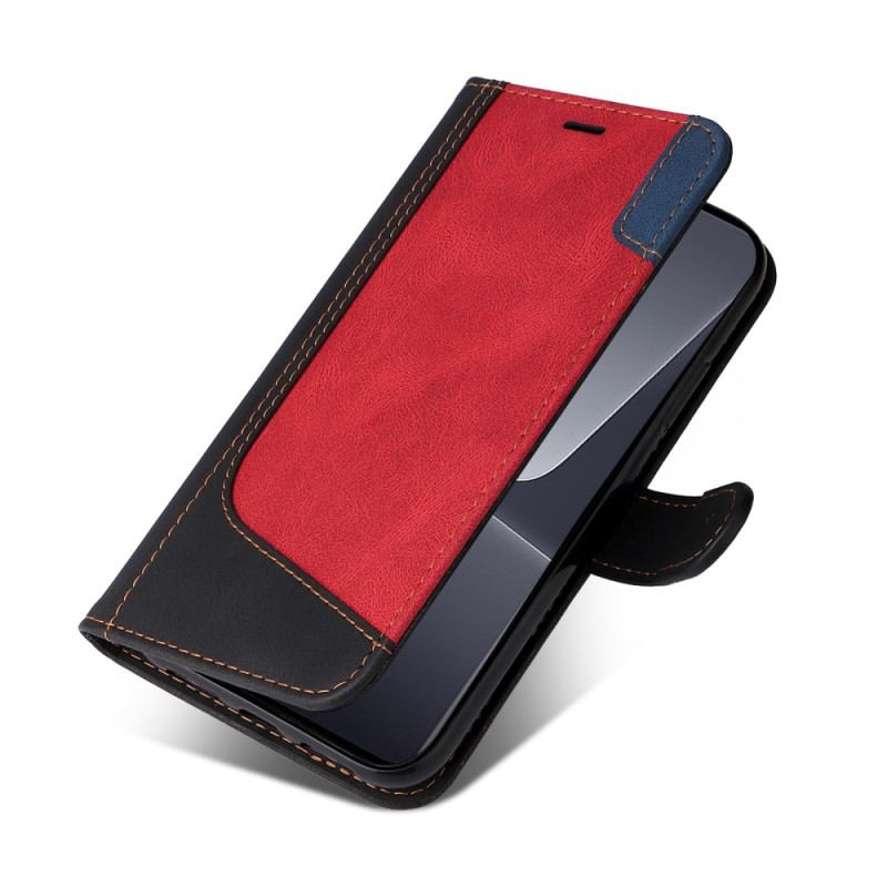 Capa Flip Para Xiaomi 13 Pro De Cordão Cinta Tricolor