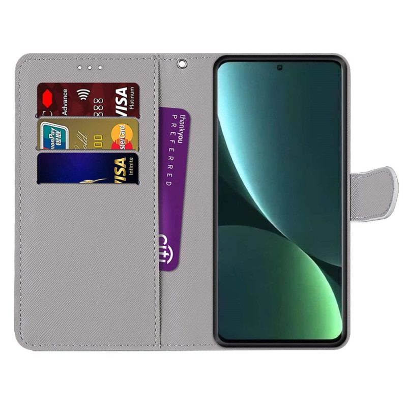 Capa Flip Para Xiaomi 13 Pro De Cordão Cordão Leão