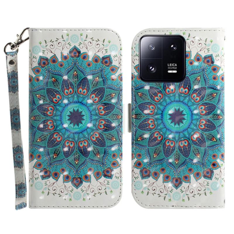 Capa Flip Para Xiaomi 13 Pro De Cordão Mandala Strappy