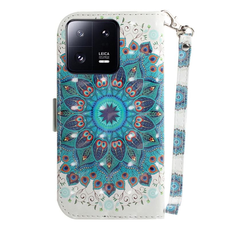 Capa Flip Para Xiaomi 13 Pro De Cordão Mandala Strappy