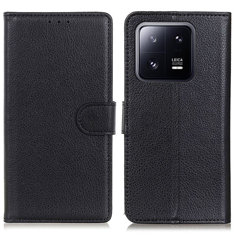 Capa Flip Para Xiaomi 13 Pro Couro Falso Tradicional