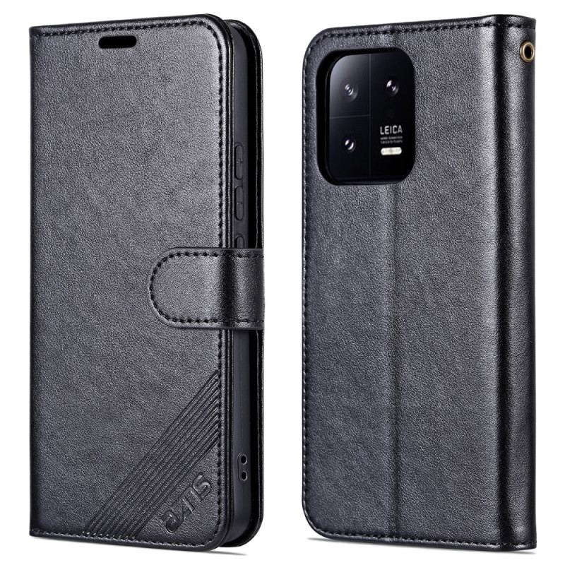 Capa Flip Para Xiaomi 13 Pro Efeito Couro Azns