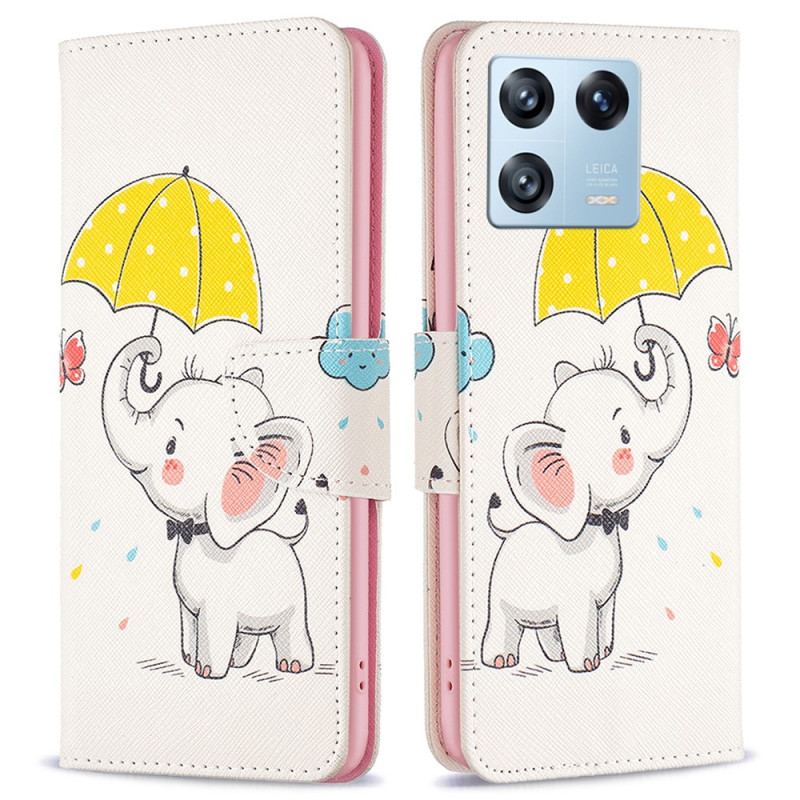 Capa Flip Para Xiaomi 13 Pro Guarda-chuva Borboleta