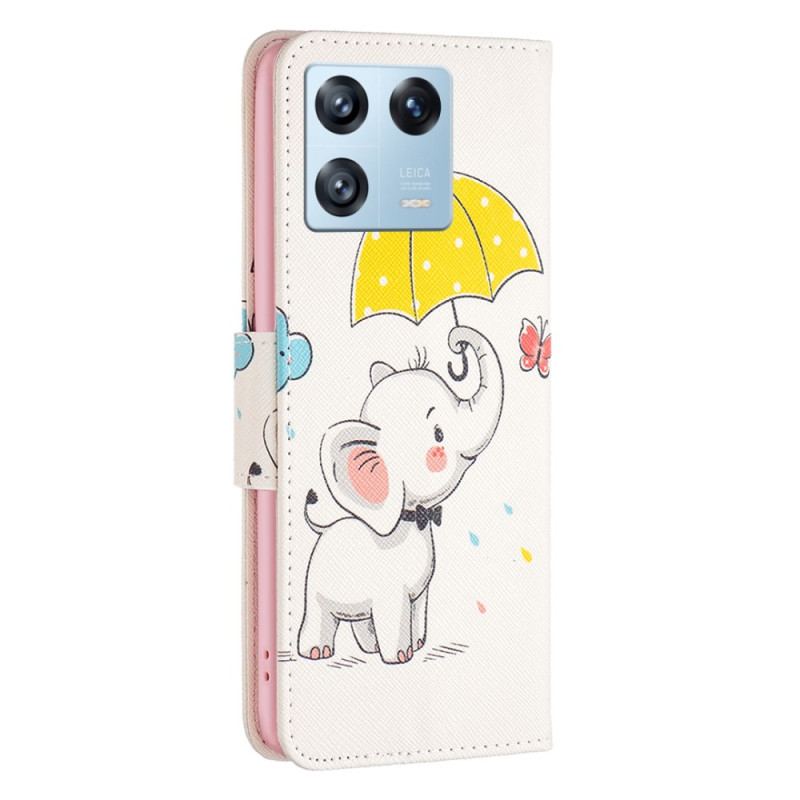 Capa Flip Para Xiaomi 13 Pro Guarda-chuva Borboleta